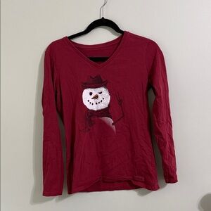 Red Snowman Long Sleeve Shirt